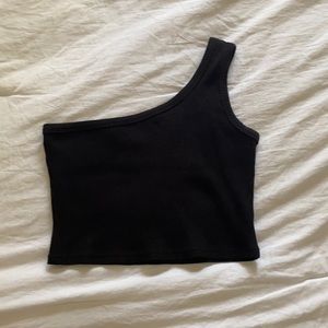 SHEIN one-shoulder tank top; black; S; Never Worn, Perfect Condition